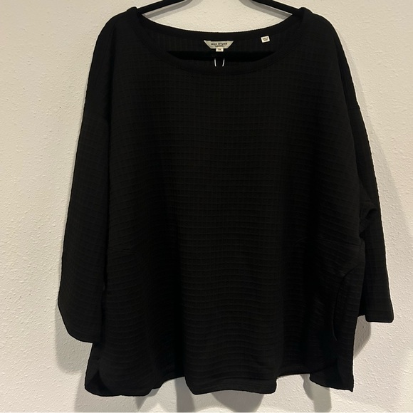 Max Studio London Black Waffle Knit Women's Top Size 3X - Picture 1 of 4